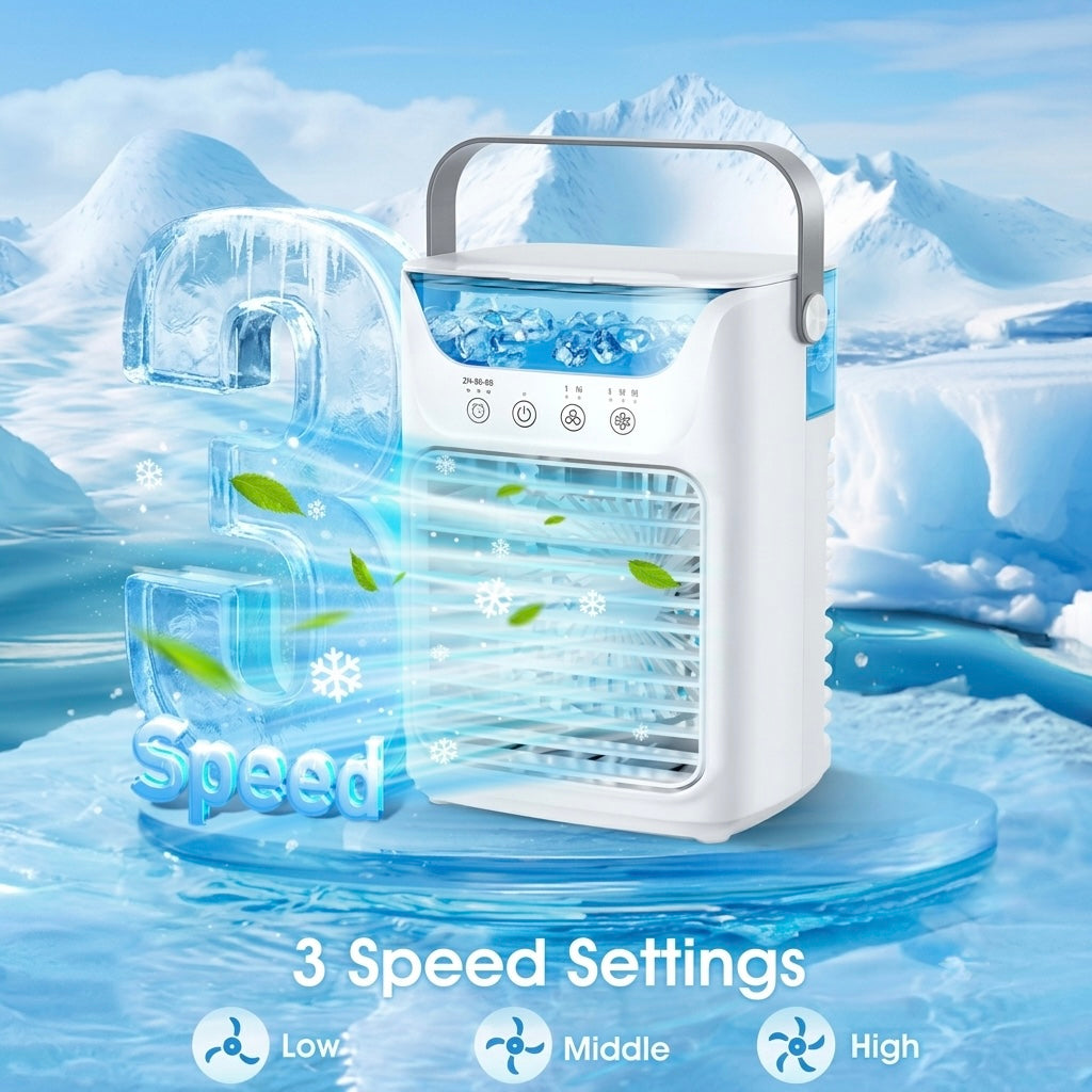 Aurisse 3-In-1 Mini Portable Air Cooler Fan