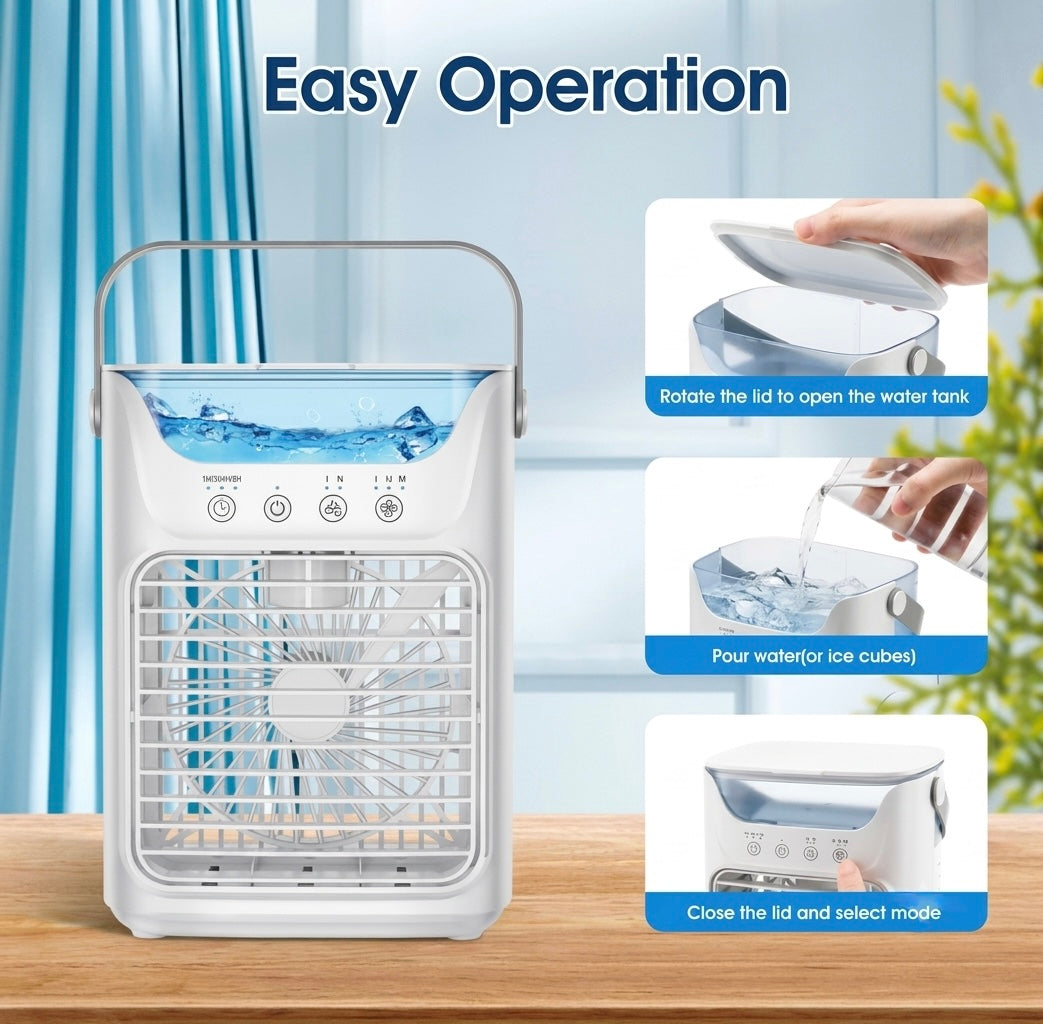 Aurisse 3-In-1 Mini Portable Air Cooler Fan
