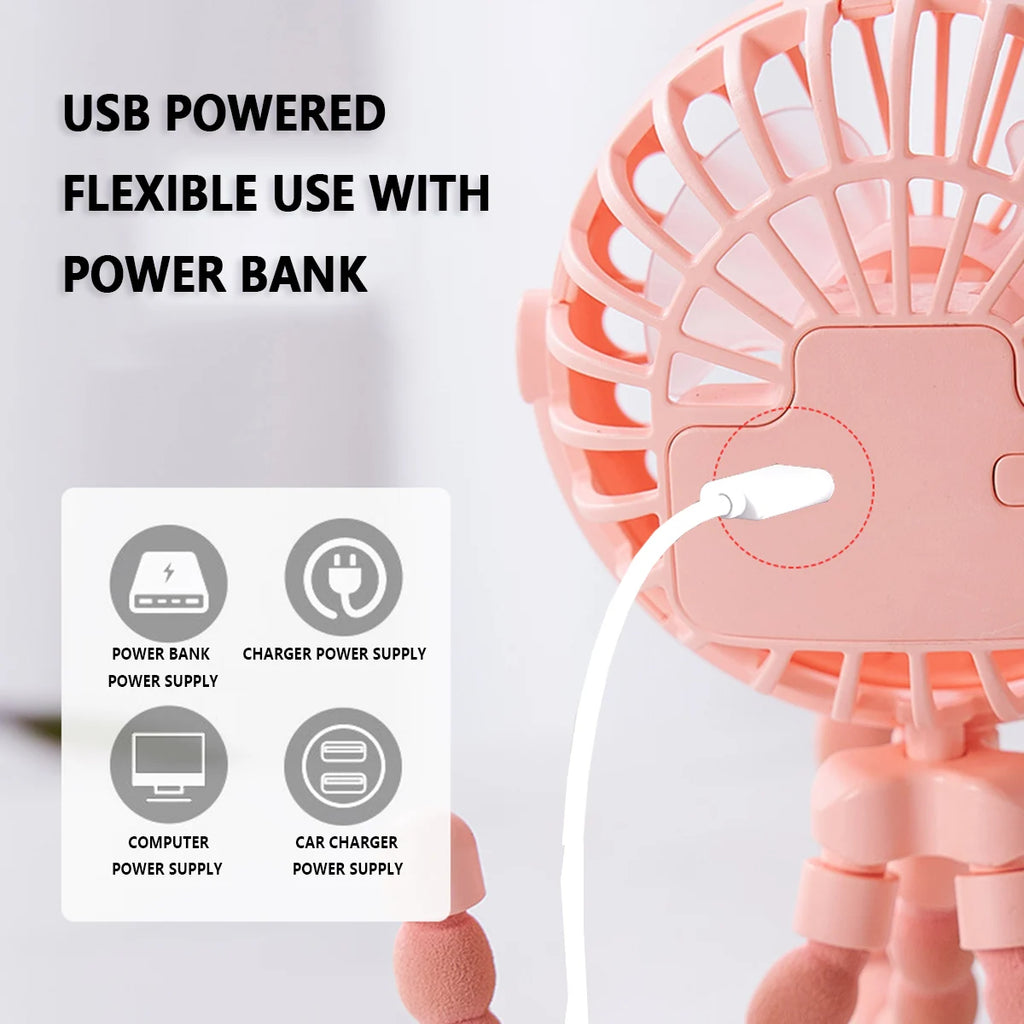 Octopus-shaped handheld fan